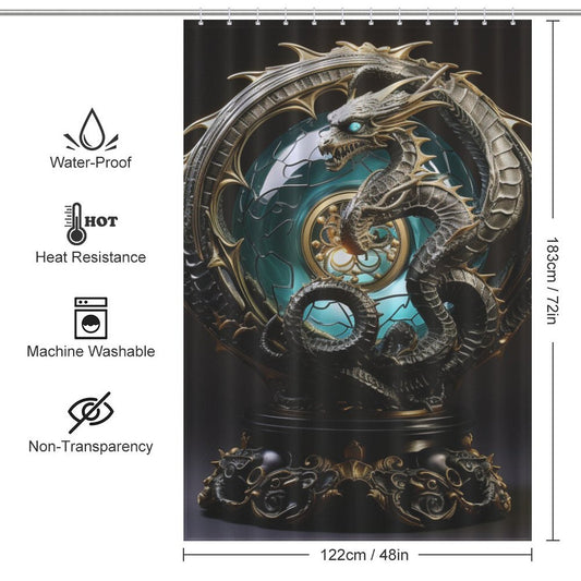 Old Lore Revived Dragon Shower Curtain