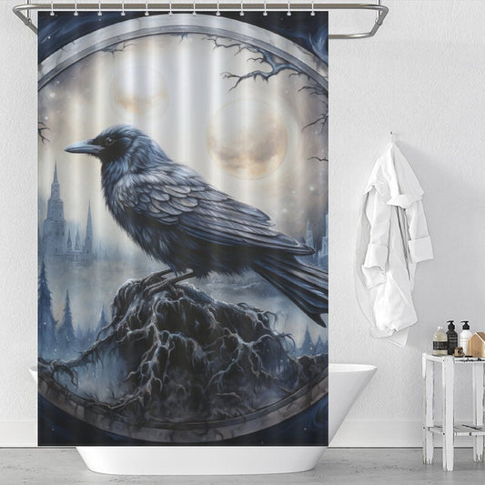 Ominous Raven Shower Curtain