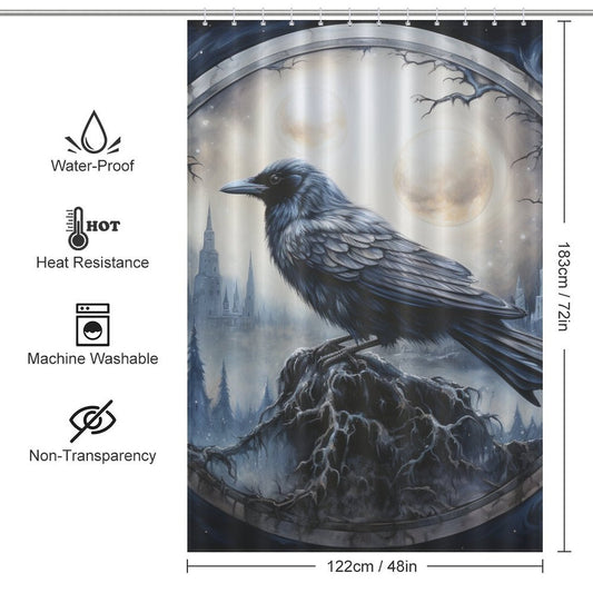 Ominous Raven Shower Curtain