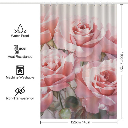Petals Embrace Pink Rose Shower Curtain