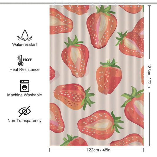 Pink Strawberry Cute Shower Curtain