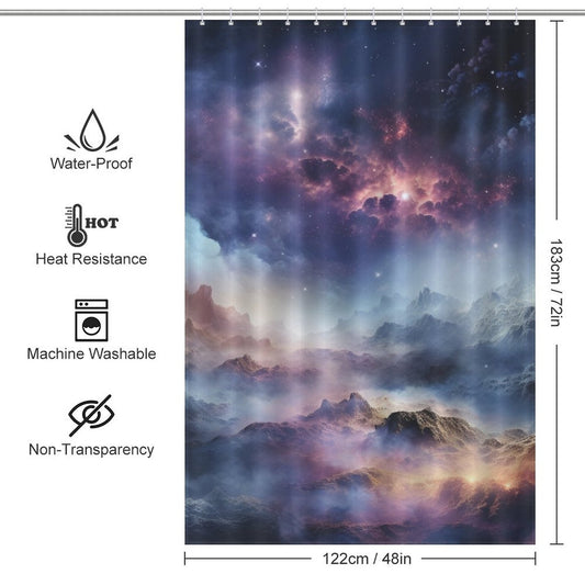 Planetary Space Shower Curtain