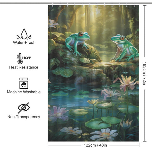 Playful Frog Shower Curtain
