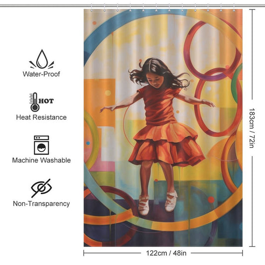 Playful Hula Hoop Shower Curtain