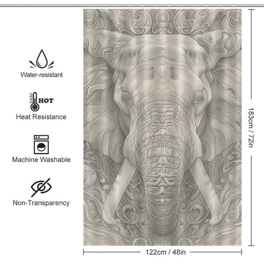 Powerful Elephant Shower Curtain