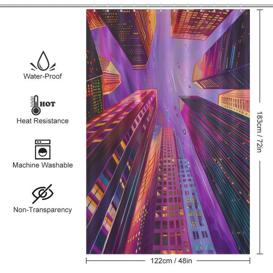 Pulse of the City Cityscape Shower Curtain