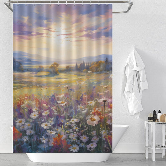 Radiant Meadow Spring Flowers Shower Curtain