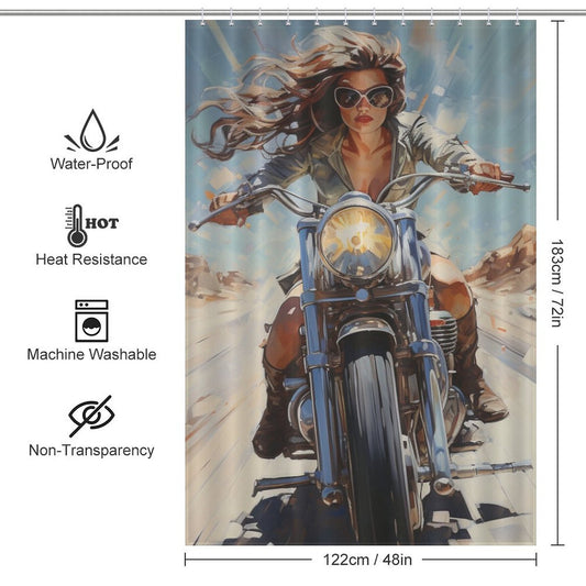 Rebel Motorcycle Shower Curtain