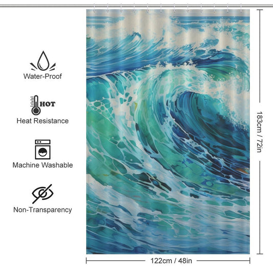 Refreshing Turquoise Shower Curtain
