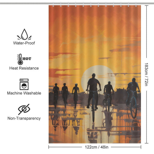 Retro Bicycle Shower Curtain