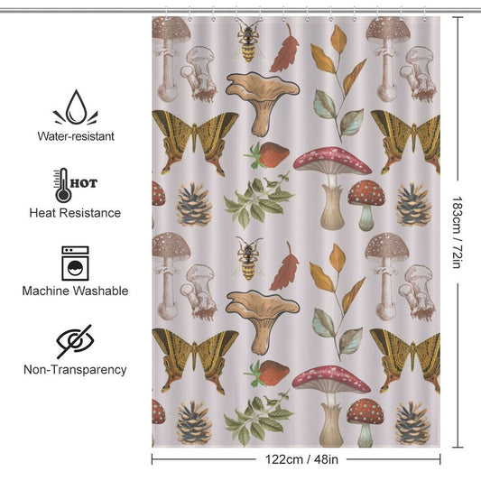 Retro Colorful Mushroom Shower Curtain