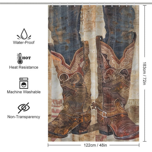 Rodeo Thrills Cowboy Shower Curtain