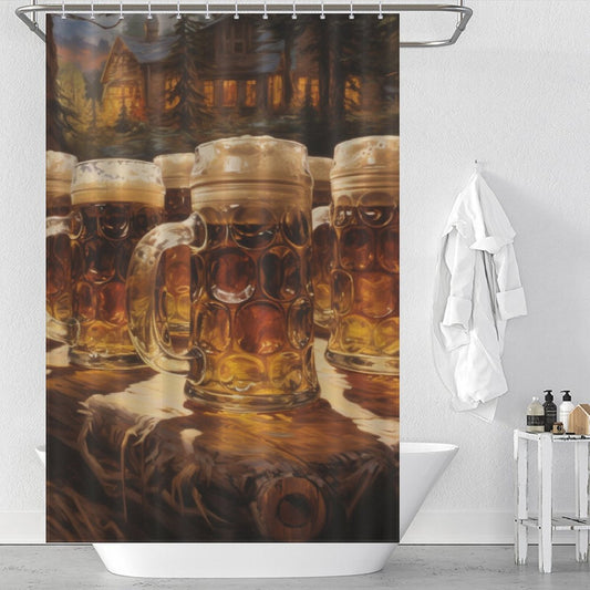 Rustic Brew Beer Shower Curtain