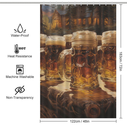 Rustic Brew Beer Shower Curtain