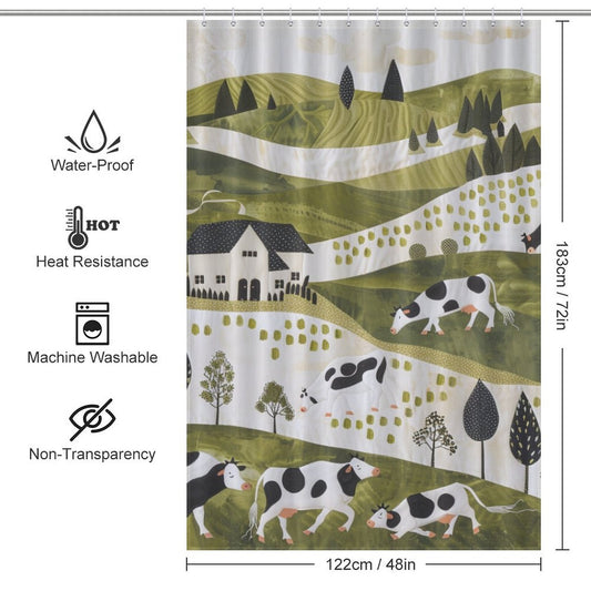 Rustic Cow Shower Curtain