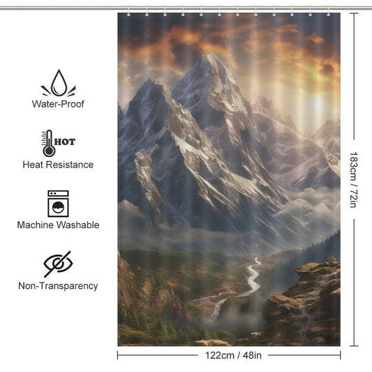 Rustic Mountain Shower Curtain