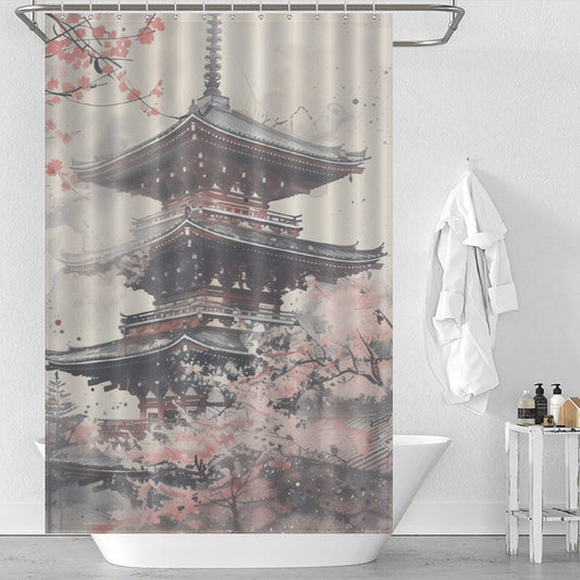 Sacred Spaces Pagoda Shower Curtain