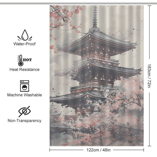 Sacred Spaces Pagoda Shower Curtain