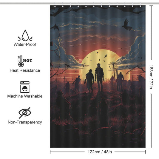 Satirical Horror Zombie Shower Curtain