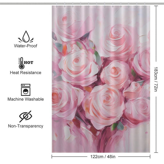 Scented Petals Pink Rose Shower Curtain