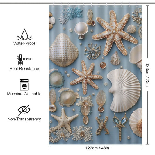 Seaside Charm Starfish Shower Curtain