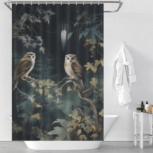 Secluded Forest Owl Shower Curtain