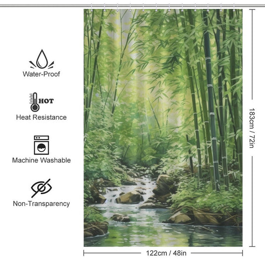 Serene Bamboo Shower Curtain