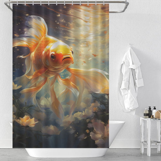 Serene Goldfish Shower Curtain Bliss