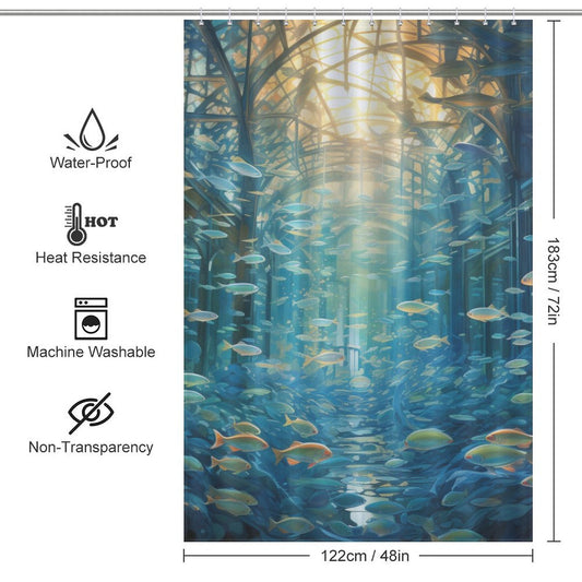 Serene Oceanic Fish Shower Curtain