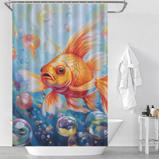 Serene Realistic Goldfish Shower Curtain