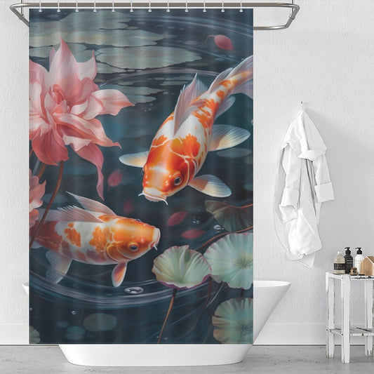 Serene goldfish shower curtain Elegance