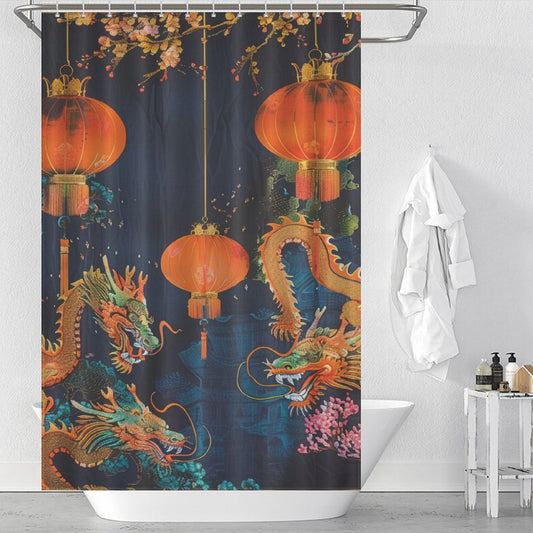 Silk Lanterns Oriental Shower Curtain