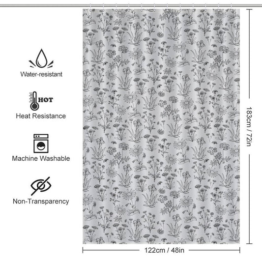 Simple Cute Flower Shower Curtain