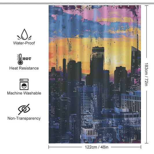 Skyscrapers Cityscape Shower Curtain
