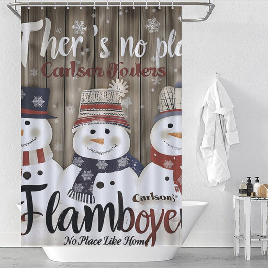 Snowman Family Winter Shower Curtain