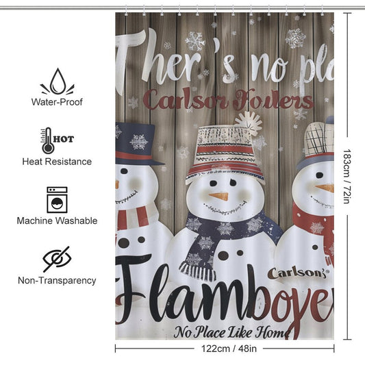 Snowman Family Winter Shower Curtain