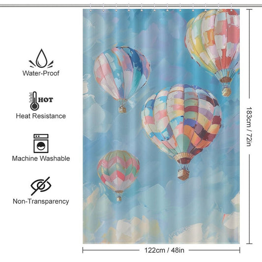 Soaring Balloons Hot Air Balloon Shower Curtain