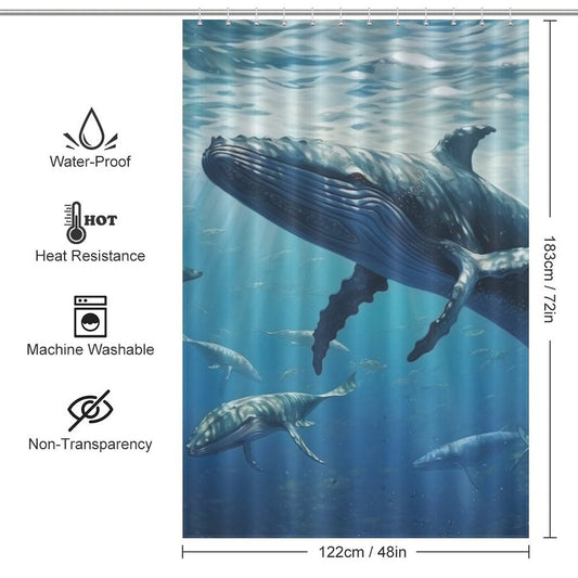 Soothing Power Whale Shower Curtain