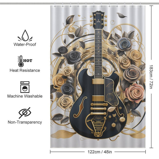 Soulful Symphony Guitar Shower Curtain