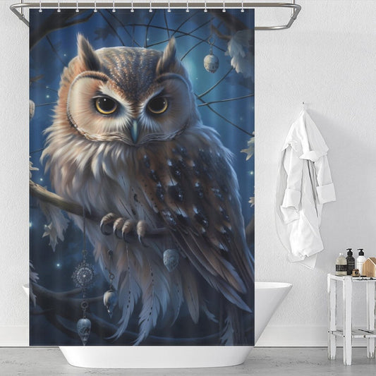 SparklingEyes Owl Shower Curtain