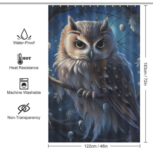 SparklingEyes Owl Shower Curtain