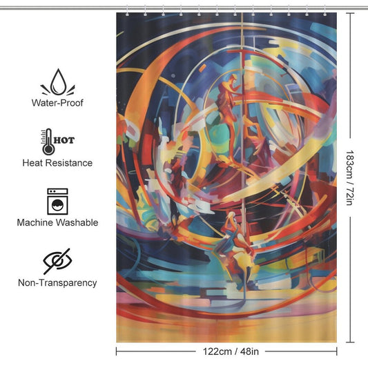 Spirited Spin Hula Hoop Shower Curtain,