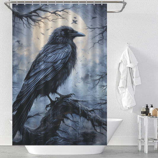 Spooky Raven Shower Curtain