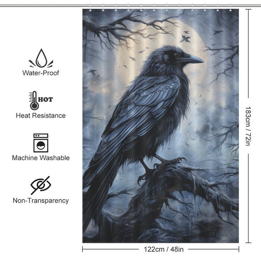 Spooky Raven Shower Curtain