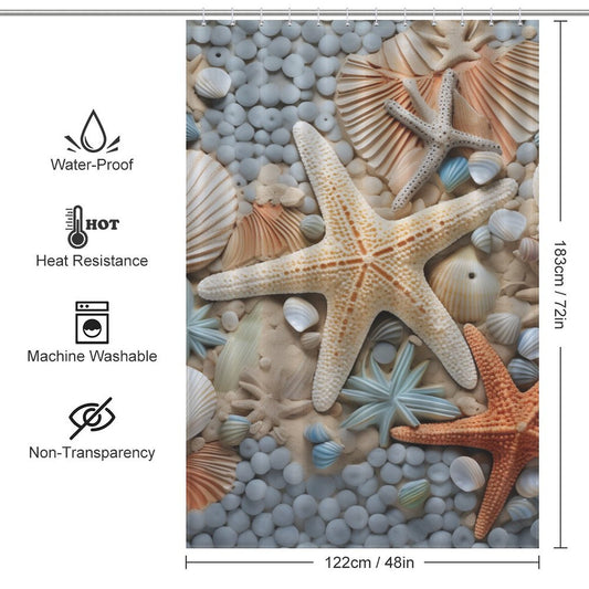 Starfish Beach Shower Curtain