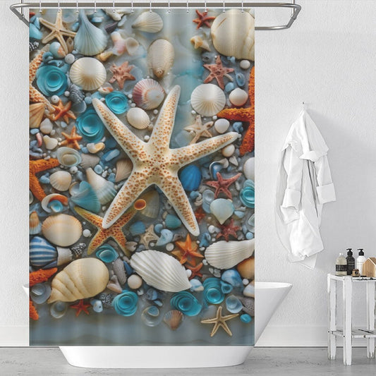 Starfish Beach Shower Curtain Beachfront Leisure