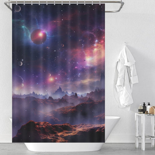 Starry Night Space Shower Curtain