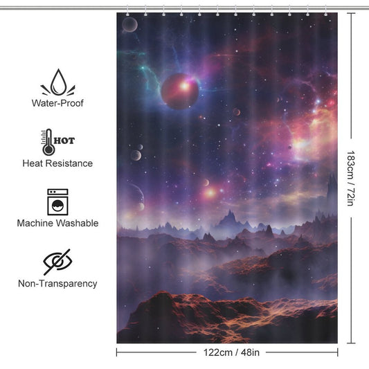 Starry Night Space Shower Curtain