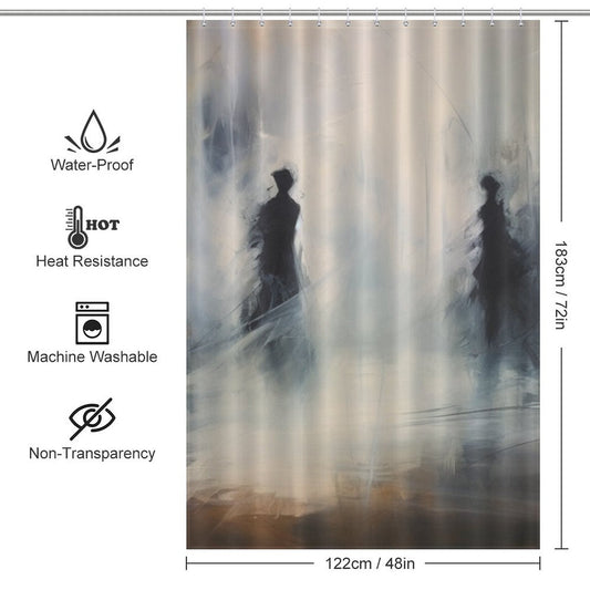 Subtle Exploration Form Shadow Shower Curtain