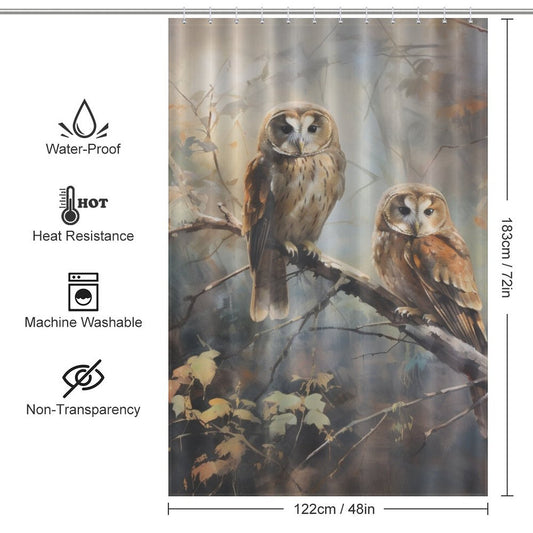Sunset Owl Shower Curtain